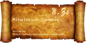 Mihalovics Zsombor névjegykártya